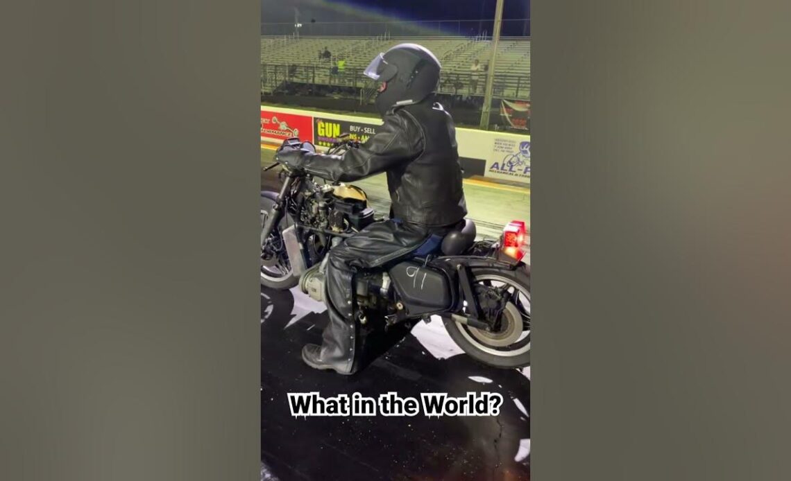 He Stripped Down a Honda Goldwing and went drag racing!