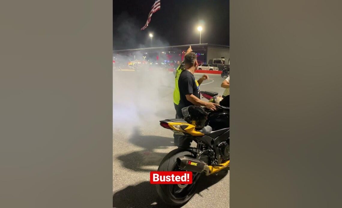 He got Busted doing a burnout!