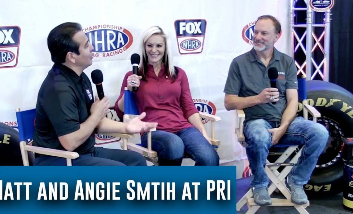 Matt and Angie Smith discuss Pro Stock Motorcycle class and more at the NHRA Stage at the PRI Show