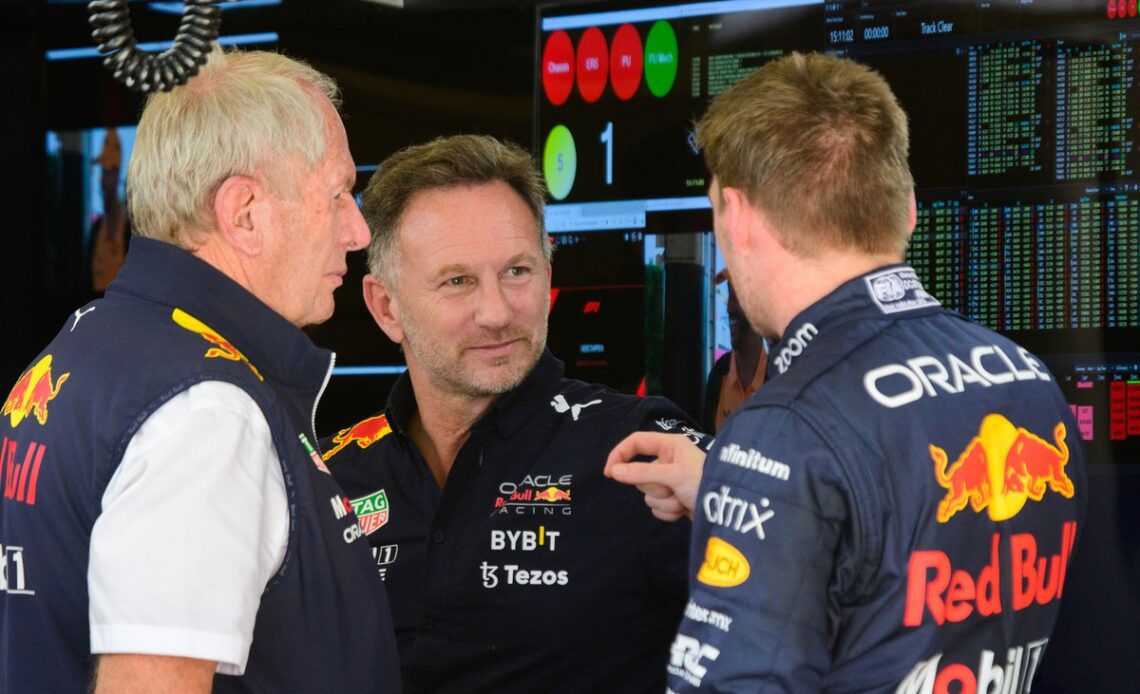 Helmut Marko,Christian Horner, Max Verstappen, Red Bull Racing