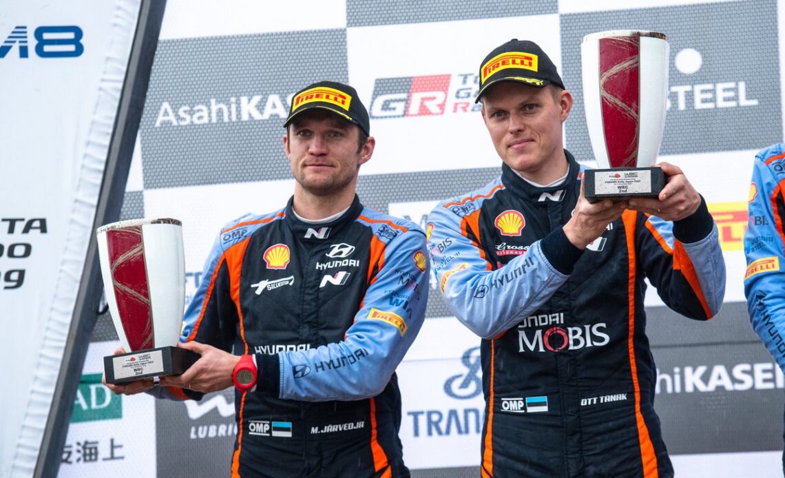 Podium: Ott Tänak, Martin Järveoja, Hyundai World Rally Team Hyundai i20 N Rally1