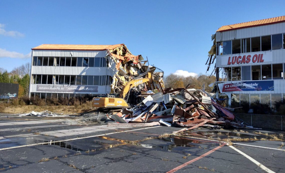 The Atlanta Dragway Tower Comes Down