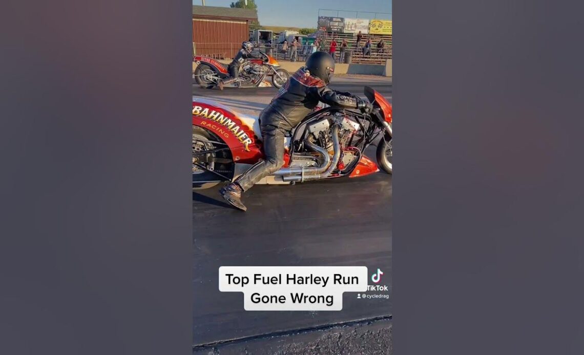 Top Fuel Harley Run Goes Awry