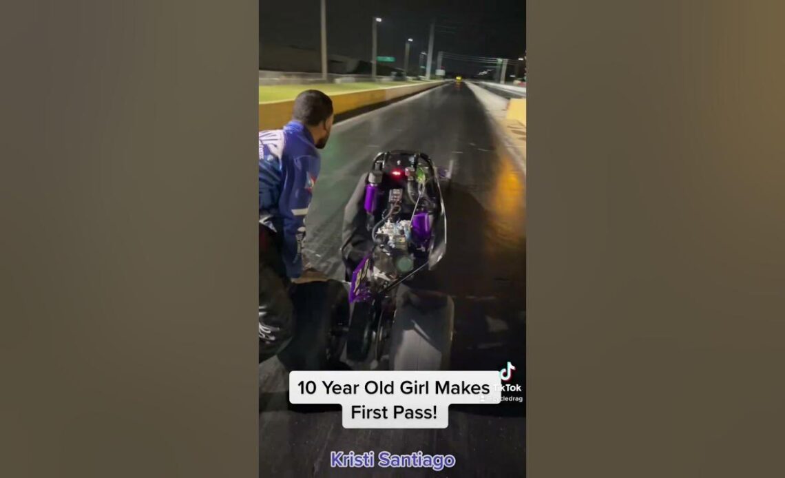 10 Year Old Girl Makes First Drag Racing Pass
