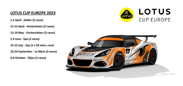 It is official, the 2023 Lotus Cup Europe calendar is here!