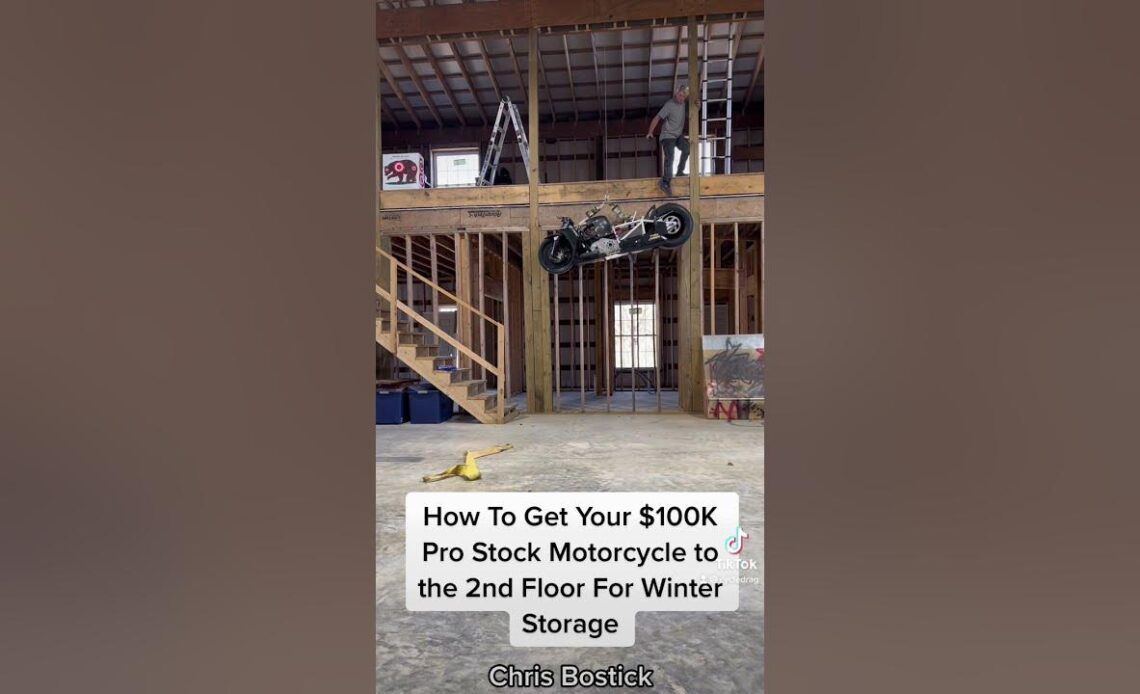 How to get a $100K Pro Stock Motorcycle to the 2nd Floor