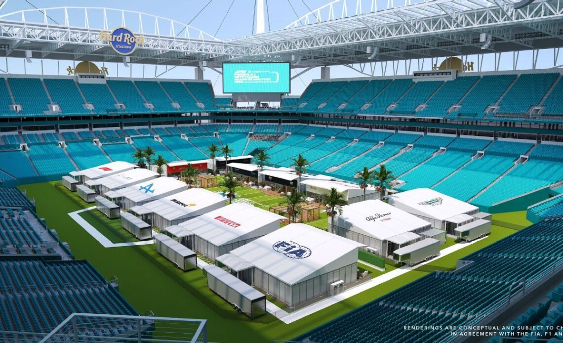Miami GP announces upgrades, including new paddock on Dolphins' football field