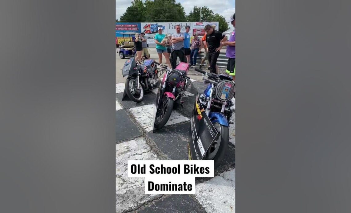 Old School Drag Bikes Dominate Race