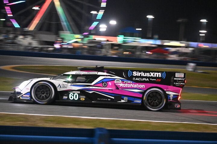 Colin Braun slows for the International Horseshoe during the Rolex 24 at Daytona, 1/29/2023 (Photo: Phil Allaway)