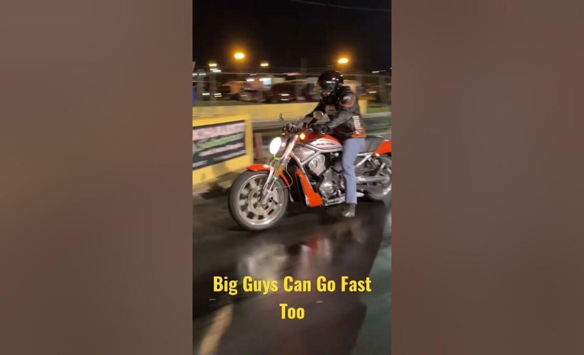 They told him he was too big to drag race this motorcycle