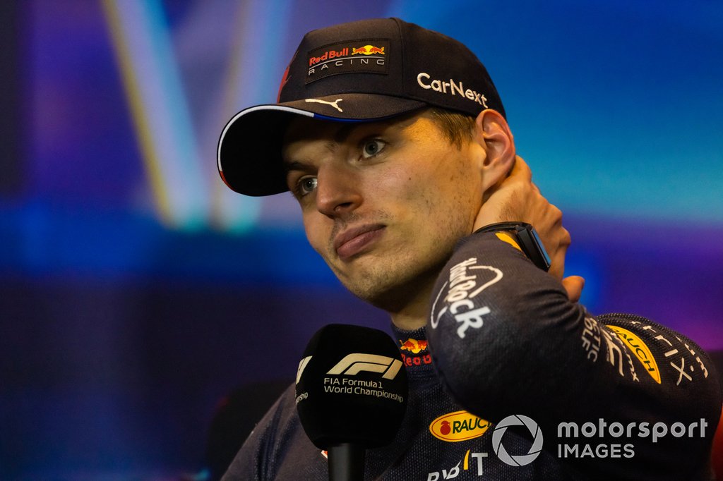 Winner Max Verstappen, Red Bull Racing, in the drivers' press conference