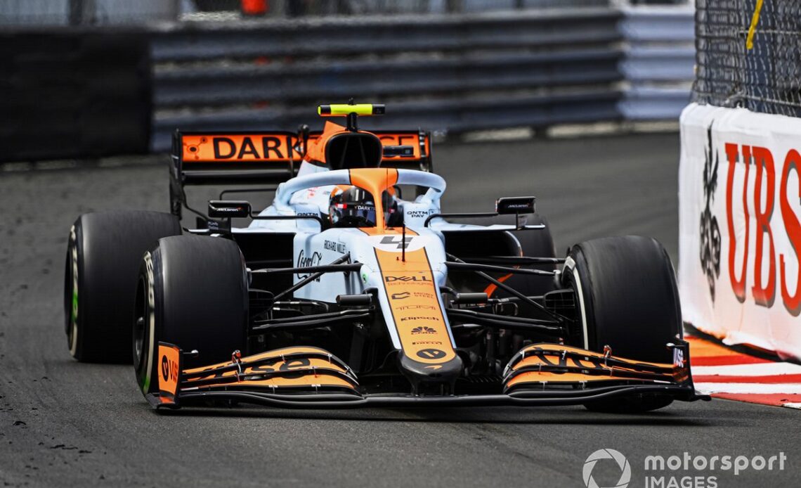 McLaren ran under Gulf colours at the 2021 Monaco Grand Prix