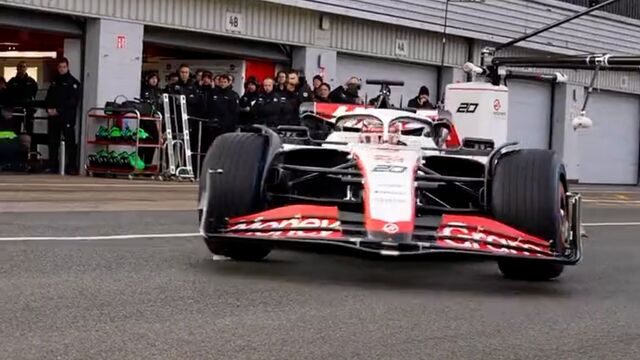 Haas VF-23 on the track for the first time