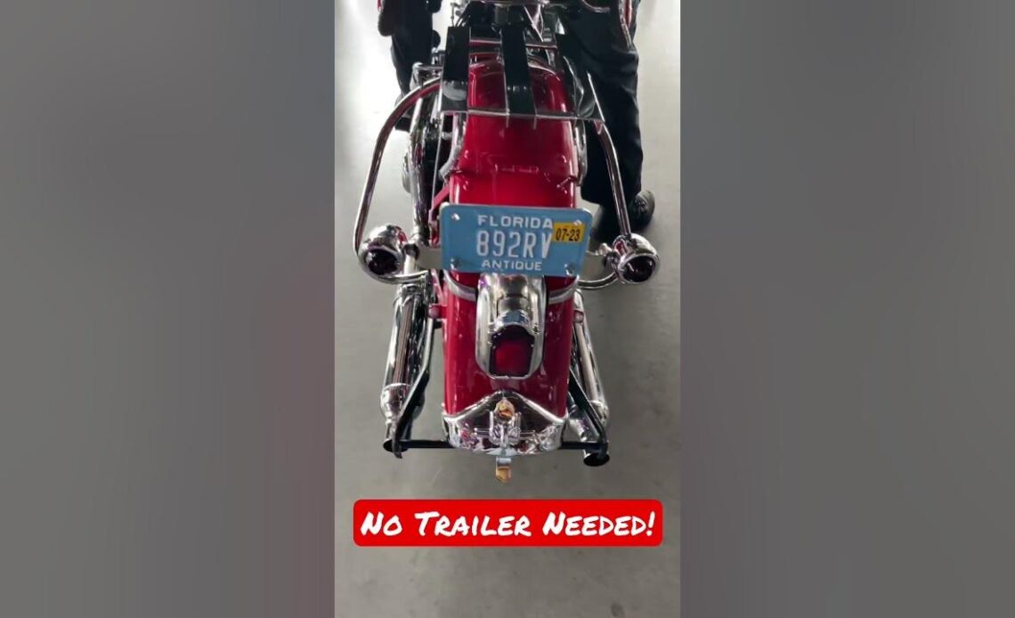 He RIDES Vintage Harley on the STREET! No Trailer needed!