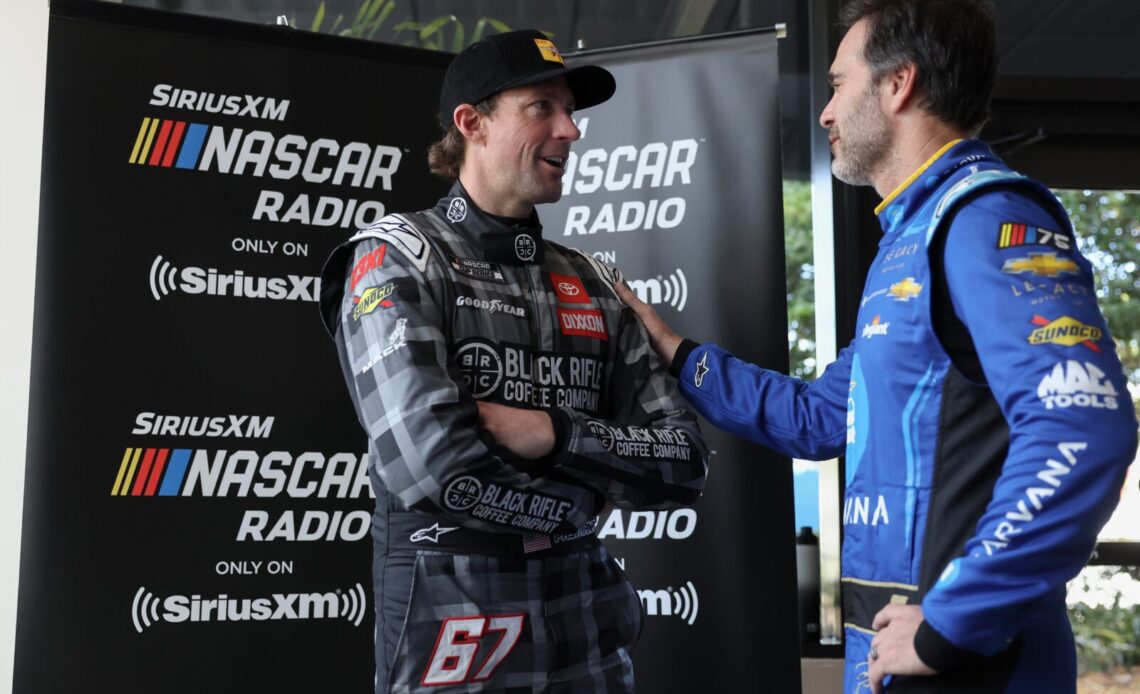 2023 Daytona I Cup Qual Travis Pastrana Jimmie Johnson James Gilbert Getty Images