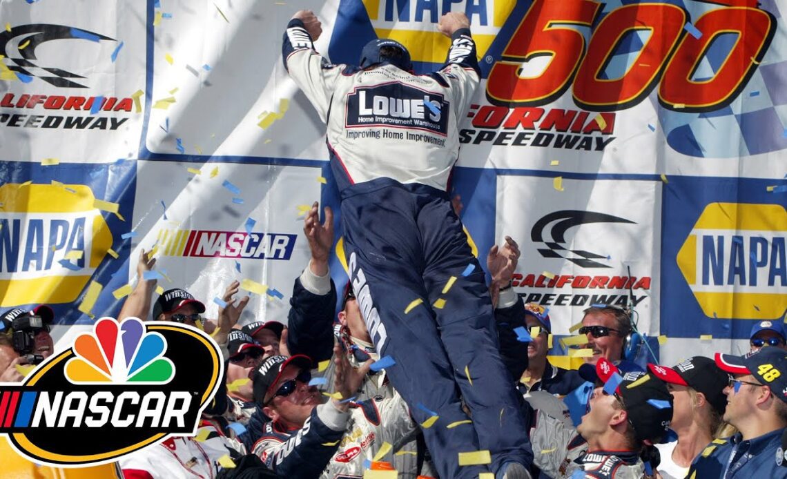 Jimmie Johnson wins 2002 NAPA Auto Parts 500 - Track Stories | NASCAR 75 | Motorsports on NBC