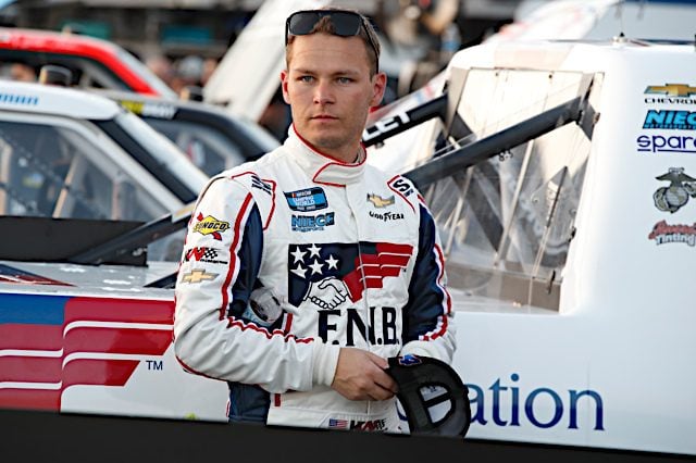 Kris Wright in the garage at Daytona International Speedway, 2/17/2022 (Photo: Nigel Kinrade Photography)