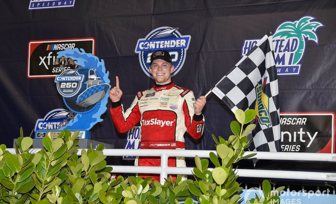 Race winner Myatt Snider, Richard Childress Racing, Chevrolet Camaro TaxSlayer