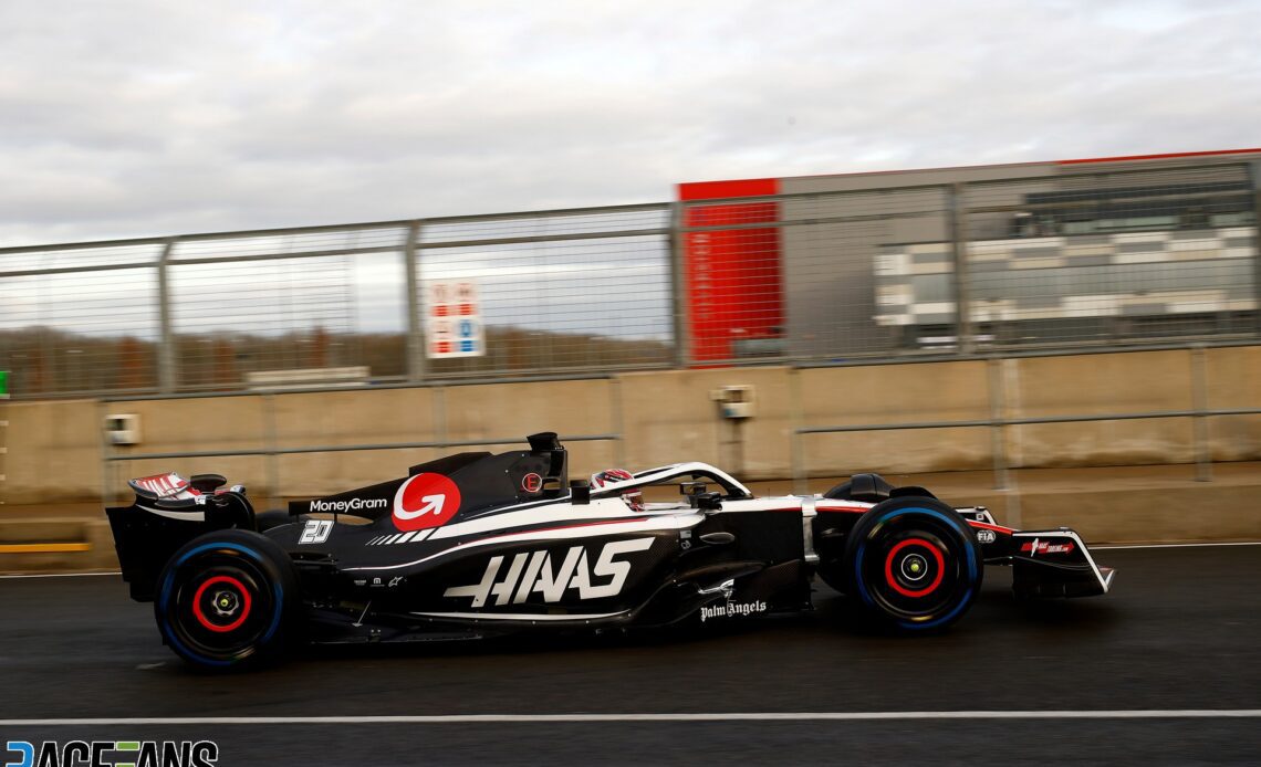 New Haas VF-23 makes its debut on track · RaceFans