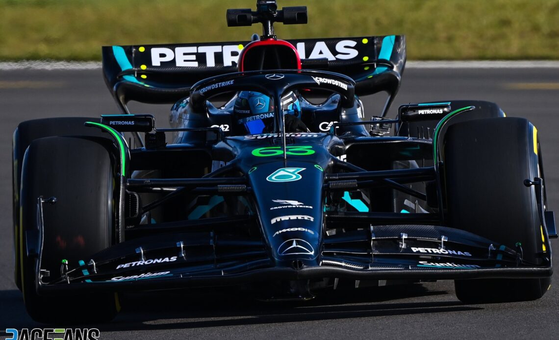 Russell reports "smooth day" after Mercedes W14's track debut · RaceFans