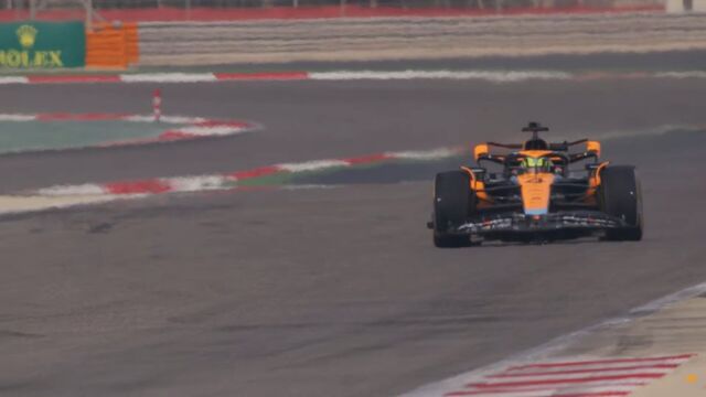 The McLaren MCL60 gets on track in Bahrain