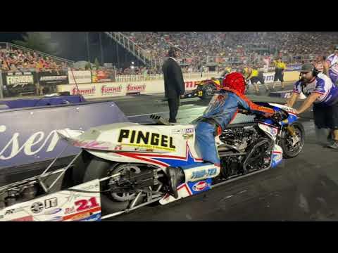 Top Fuel Motorcycles Run Off the Track!