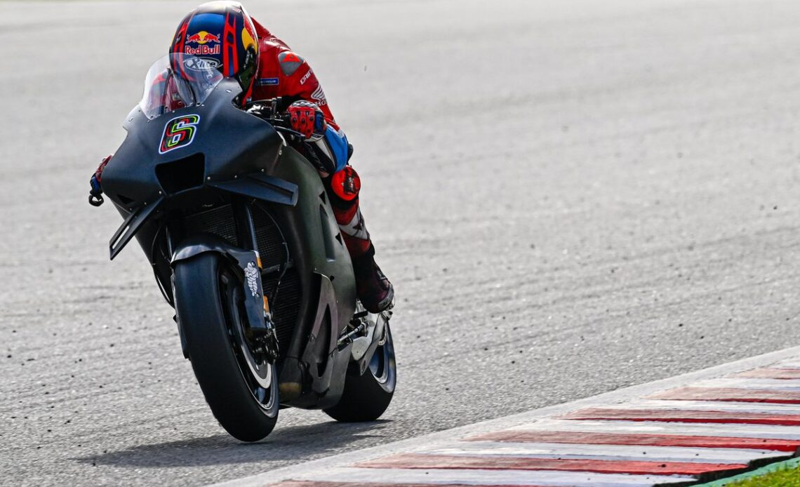 Stefan Bradl, HRC's test rider, has already put the 2023 RC213V through its paces at the Sepang shakedown this week