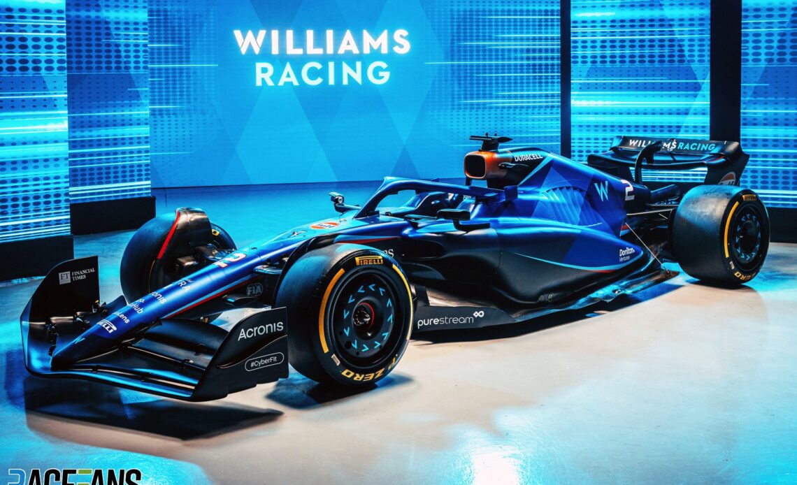 Williams presents 2023 livery including new Gulf sponsorship · RaceFans