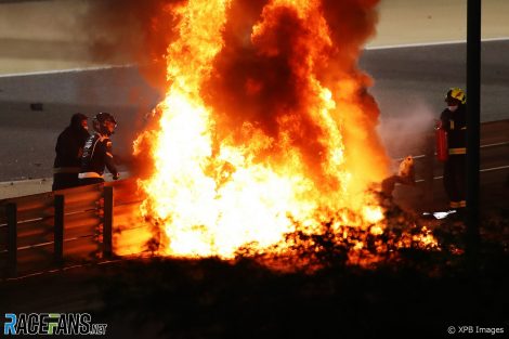 Wrecked chassis from Grosjean's Bahrain fireball crash to go on display · RaceFans