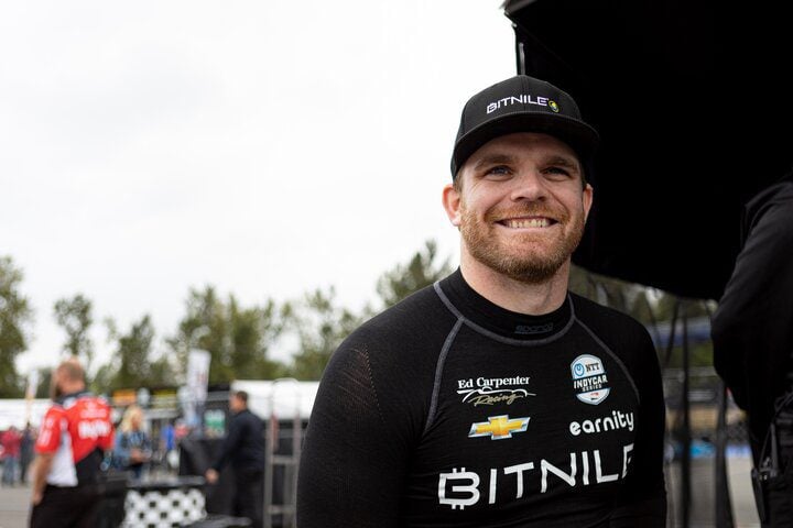 Conor Daly in the pits at Portland International Raceway, 9/3/2022 (Photo: Travis Hinkle/INDYCAR Media)