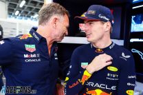(L to R): Christian Horner, Red Bull Team Principal; Max Verstappen, Red Bull; Jeddah Corniche Circuit, 2023