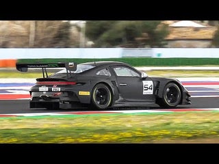 2023 Porsche 992 GT3 R testing at Misano Circuit: Accelerations, Fly-Bys...
