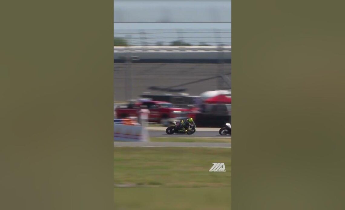 A gentle low-side put PJ Jacobsen down, but not out at Daytona. #racing #motorcycle #crash