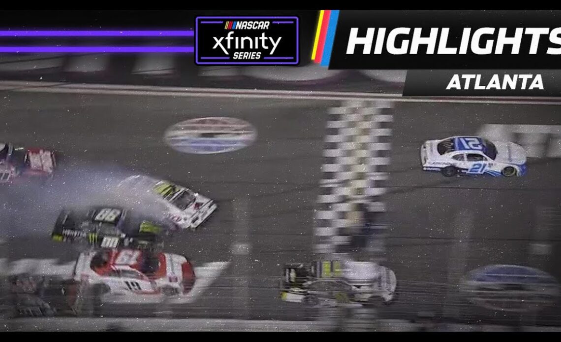 Austin Hill wins, Parker Kligerman spins in Xfinity finish at Atlanta