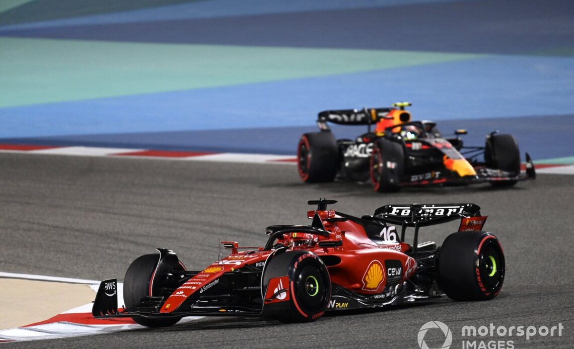 Charles Leclerc, Ferrari SF-23, Sergio Perez, Red Bull Racing RB19