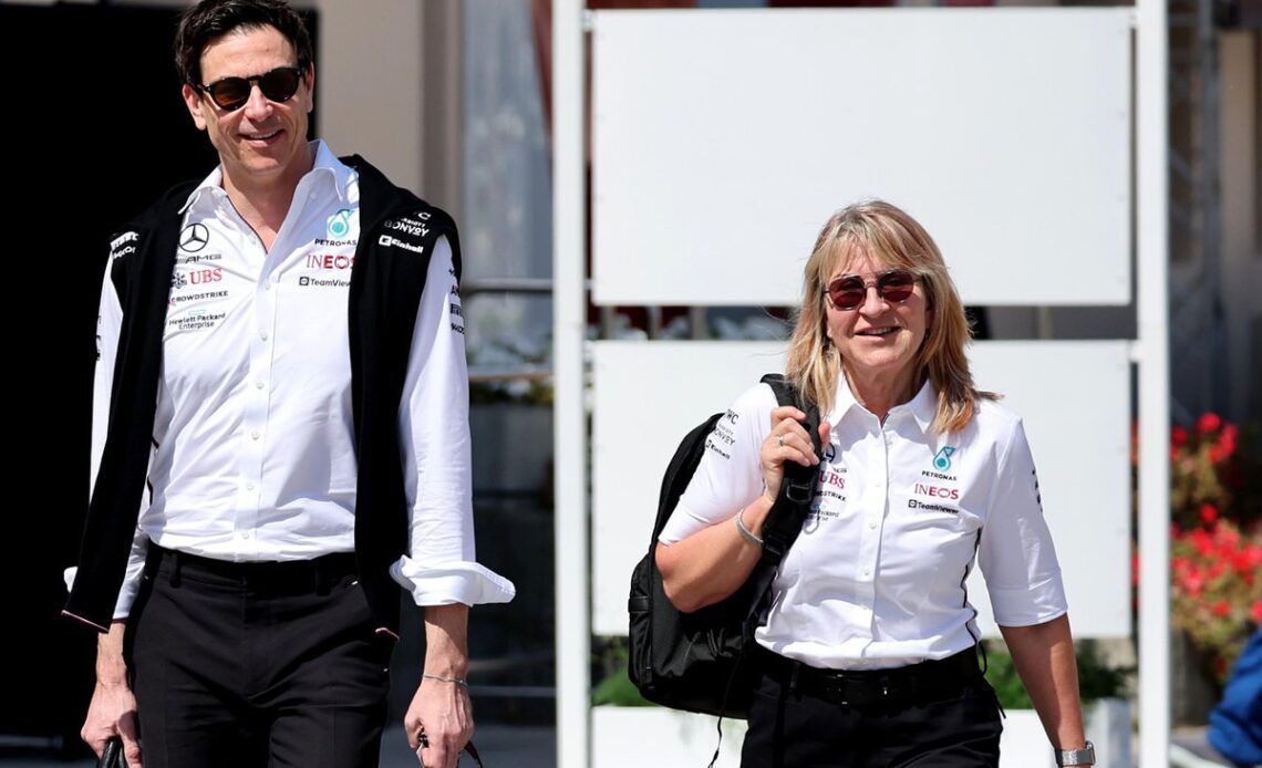 Toto Wolff, Team Principal and CEO, Mercedes-AMG with Jayne Poole, Mercedes special advisor
