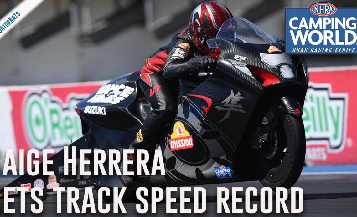 Gaige Herrera sets Gainesville Track Speed Record