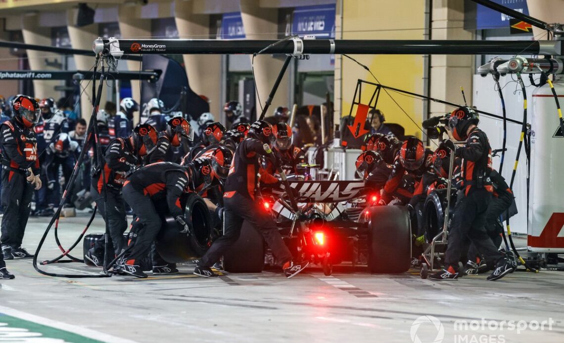 Nico Hulkenberg, Haas VF-23, in the pits