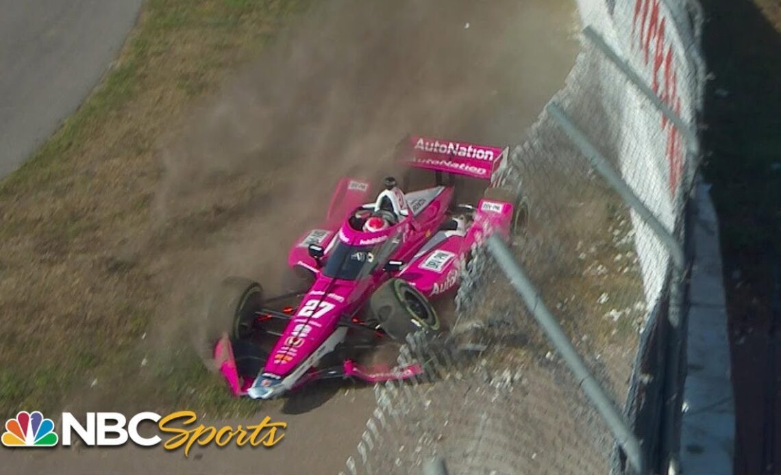 Kyle Kirkwood wrecks out of IndyCar Series qualifying in St. Petersburg | Motorsports on NBC