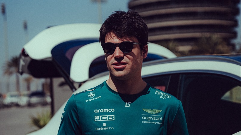 Lance Stroll Suited and Booted to Drive for Aston Martin at Bahrain GP