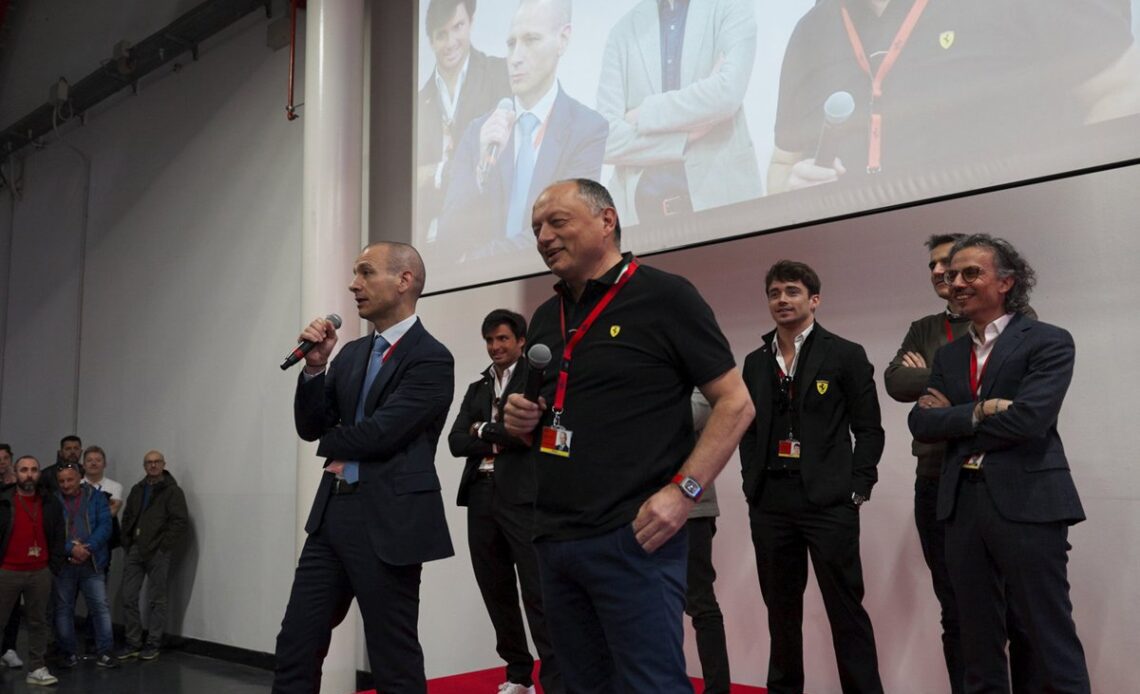 Ferrari team boss Fred Vasseur hosted a team meeting in Maranello which Leclerc described as
