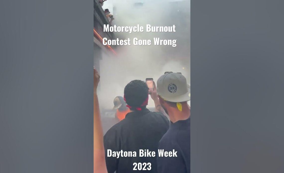 Motorcycle Burnout Contest GONE WRONG at Daytona Bike Week 2023