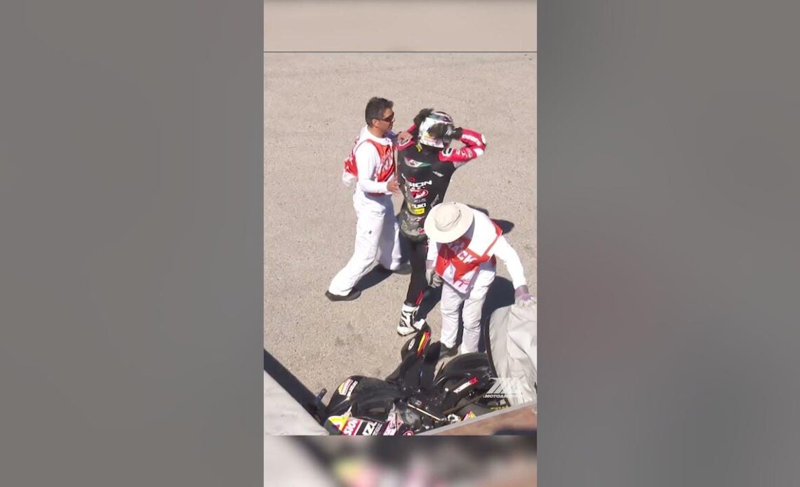 Richie Escalante and Josh Herrin got tangled in the Daytona 200 today. #shorts #motorcycle #racing