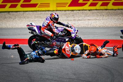 Injured Marquez receives sanction after Portimao incident