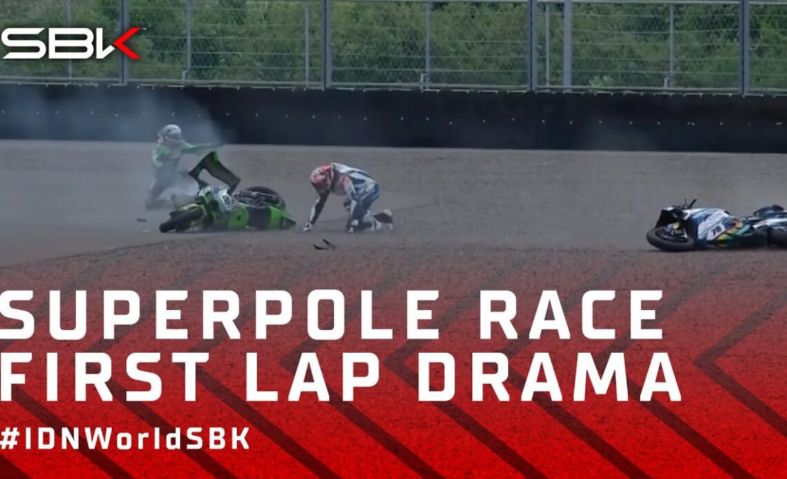 Superpole Race first lap DRAMA 💥 | #IDNWorldSBK 🇮🇩