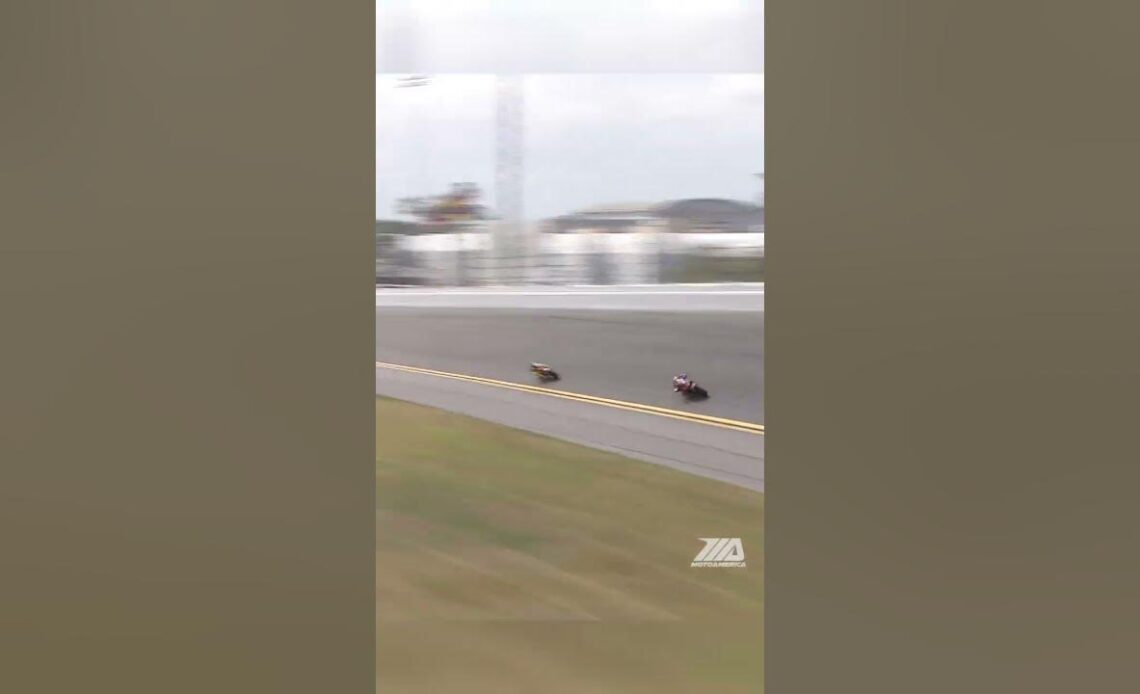 Tyler O’Hara passes Bobby Fong in the last lap of Super Hooligans Race One at Daytona. #racing