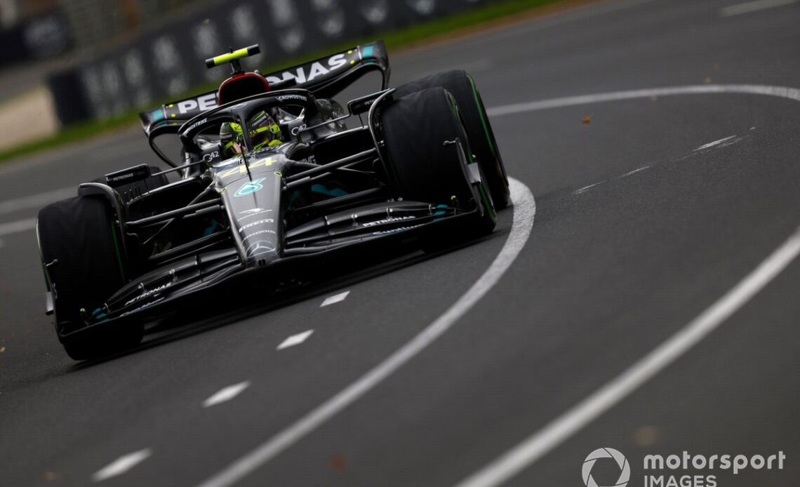 Hamilton muscled his Mercedes into second in the FP1 times