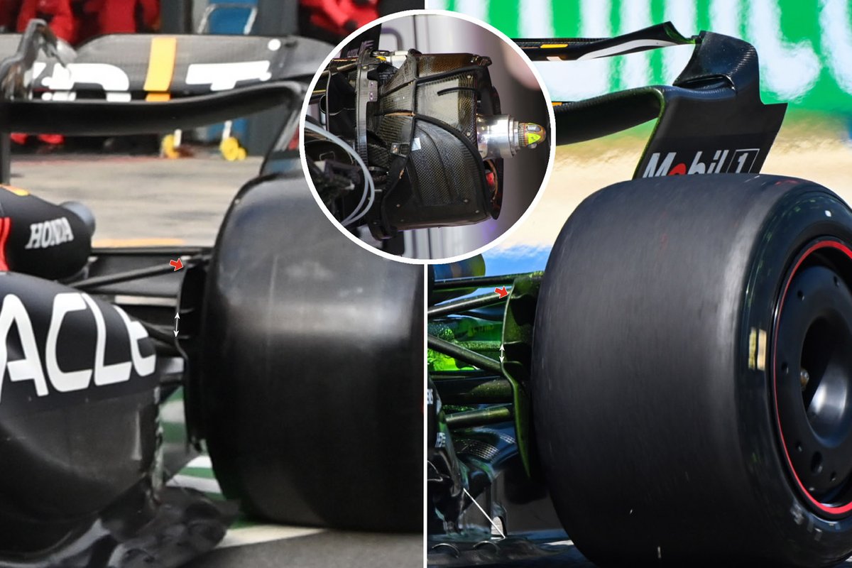 Red Bull RB19 rear brake duct comparison