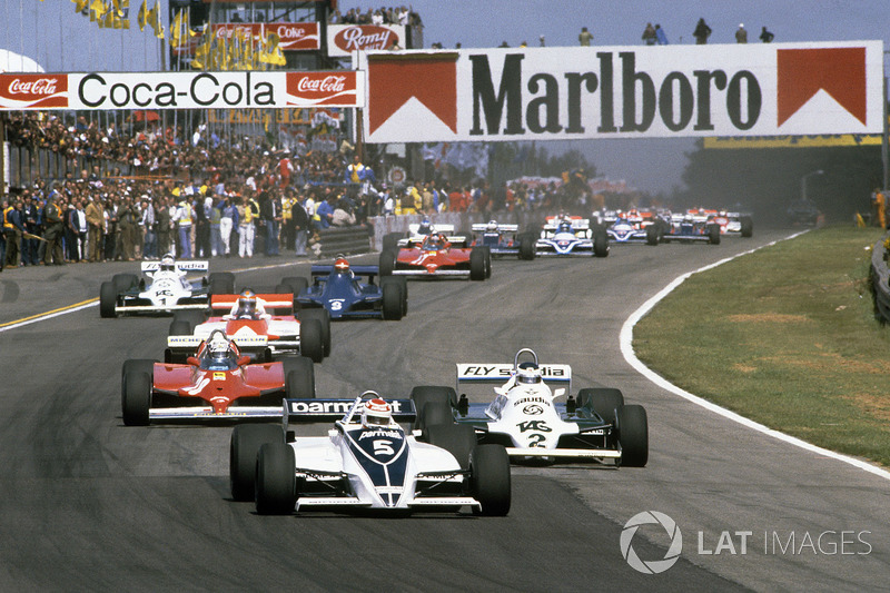 Start: Nelson Piquet, Brabham BT49C leads