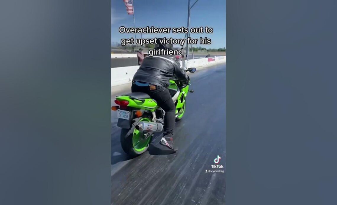 Can a ZX-6 Racer impress his girlfriend by upsetting a Suzuki Hayabusa in a drag race?